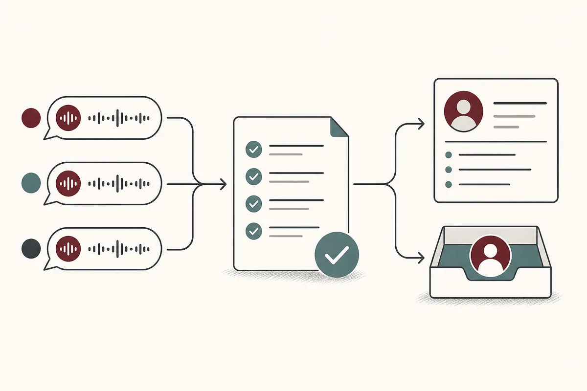 Incoming social messages passing through approved answers to a lead record or human handoff
